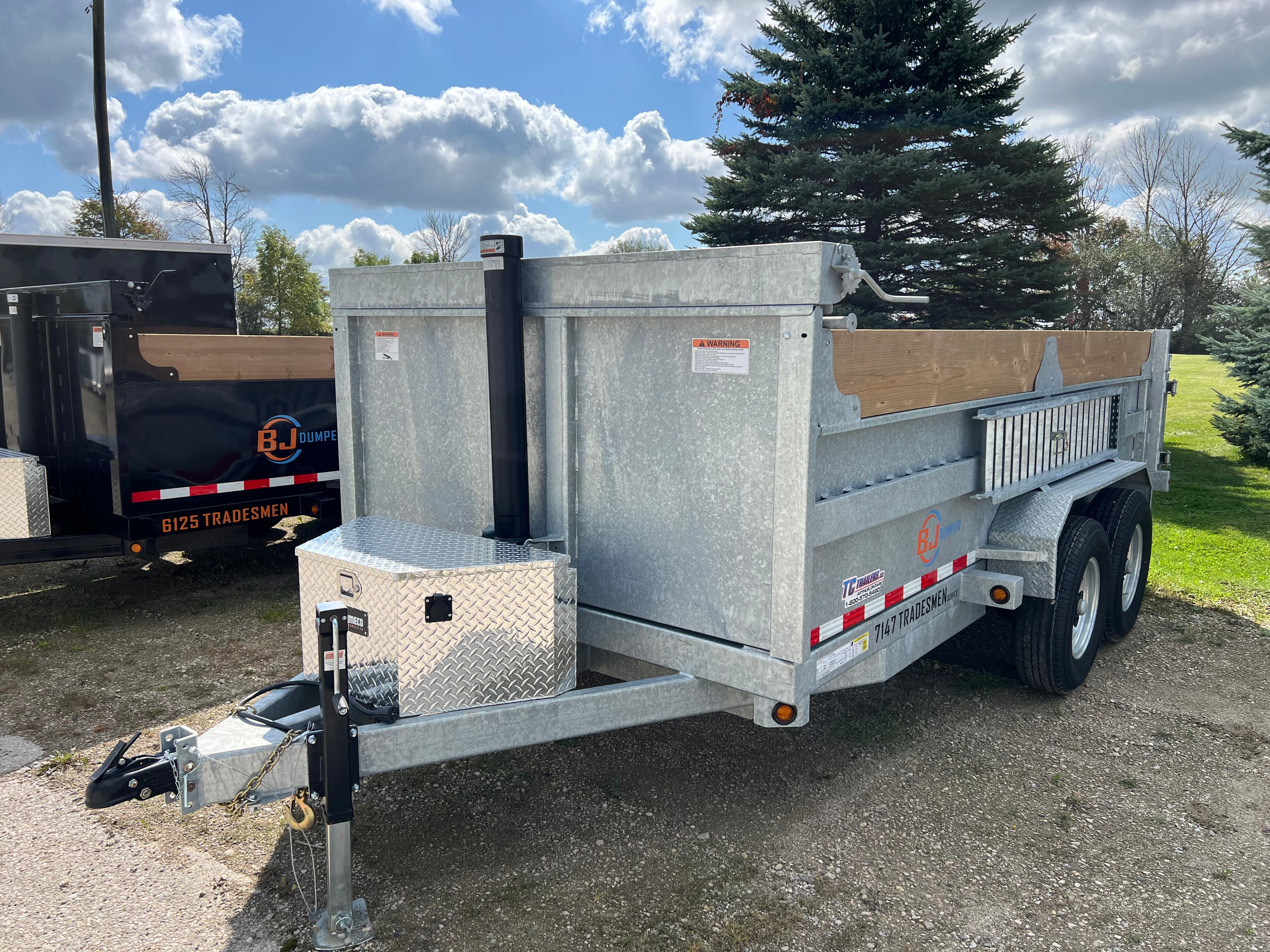 7x14 7 Ton Galvanized Dump Trailer
