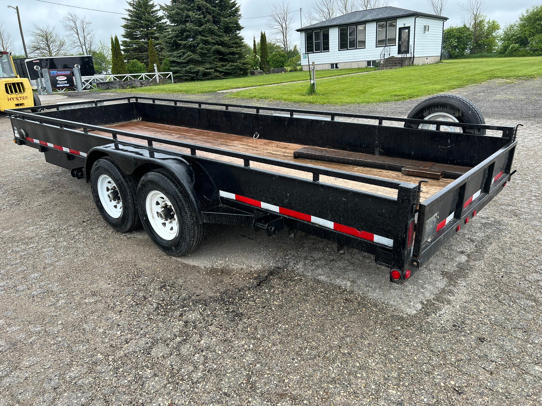 7x18 Used High Side Equipment Trailer 7 Ton