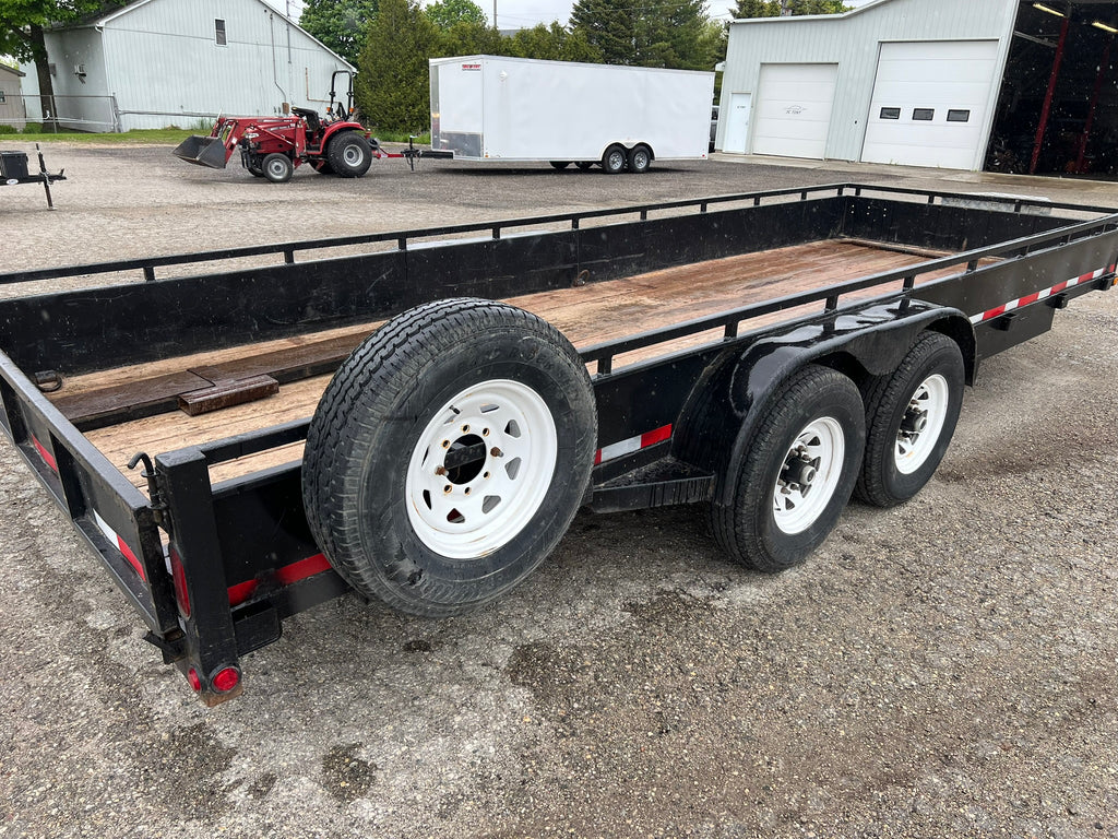 7x18 Used High Side Equipment Trailer 7 Ton